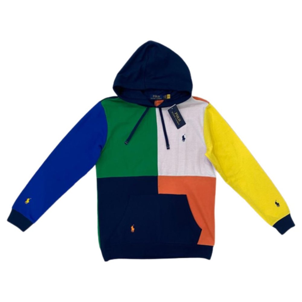 NWT Polo Ralph Lauren Colour-Block Embroidered Logo Hoodie Size S, M, L